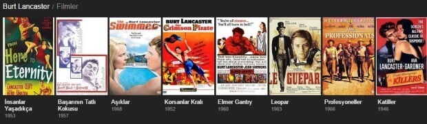 Burt Lancaster Filmleri